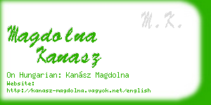 magdolna kanasz business card